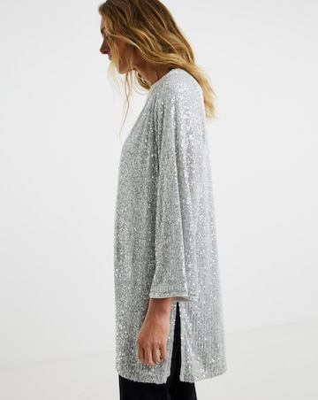 Sequin Longline Cardi