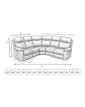 Aspire Kingsmere Leather Power Recliner Corner Sofa
