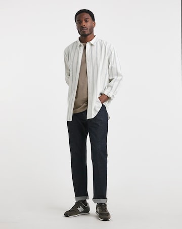 Long Sleeve Linen Blend Stripe Shirt