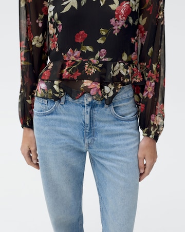 Mango Floral Ruffled Blouse