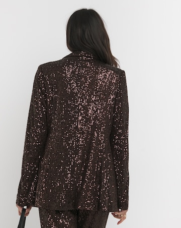 Chocolate Sequin Relaxed Blazer