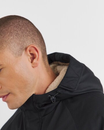 Black Water Resistant Borg Lined Parka