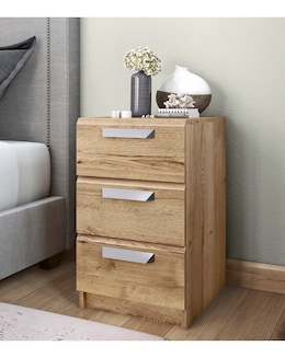 Lugo Ready Assembled 3 Drawer Bedside Table