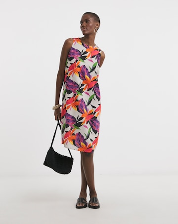 Linen Mix Sleeveless Shift Dress