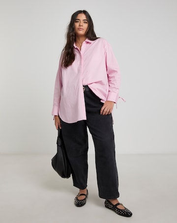 Simply Be Pink Stripe Open Back Shirt