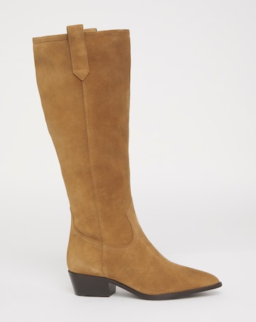 Bonnie Knee High Suede Western Boots - Wide Fit (E) & Curvy Calf