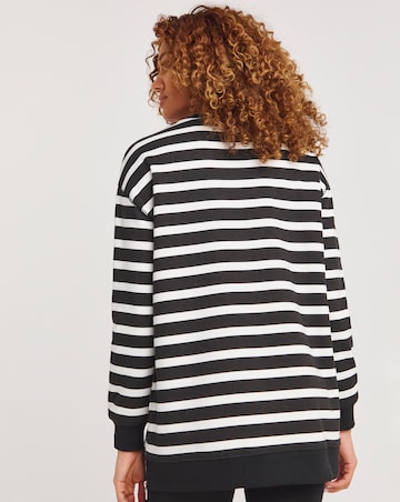 Stripe Side Zip Longline Sweatshirt