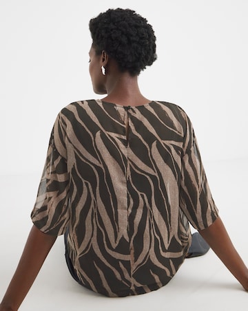 Chiffon Short Sleeve Boxy Top