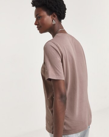 Acid Wash Diamante Short Sleeve T-Shirt