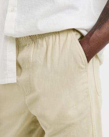 Linen Blend Tapered Elasticated Trouser