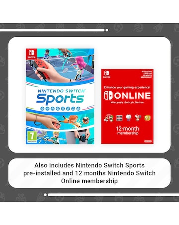 Nintendo Switch Neon with Switch Sports & 12 Months Switch Online Bundle
