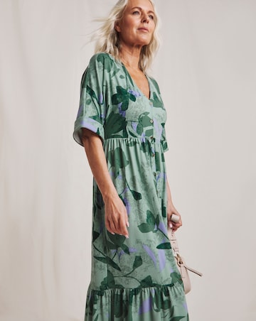 Julipa Asymmetric Button Down Midi Dress