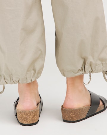 Rena Leather Crossover Footbed Mule - Extra Wide Fit (EEE)