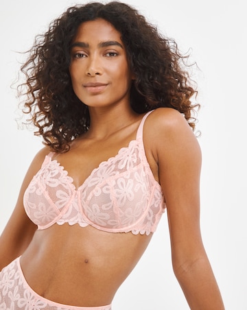 Pretty Secrets (2 Pack) Daisy Lace Full Cup Bras (B-G) Blue/Pink