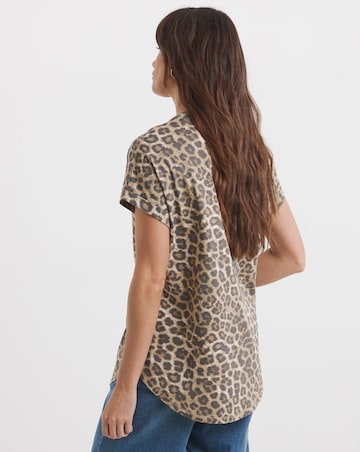 Pure Cotton Longline Short Sleeve Curved Hem