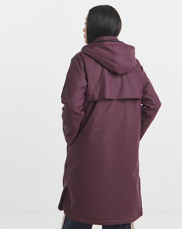 Wine Fleece Lined Rubberised Raincoat