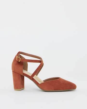 Quinn Two Part Heels With Crossover Straps - Wide Fit (E)