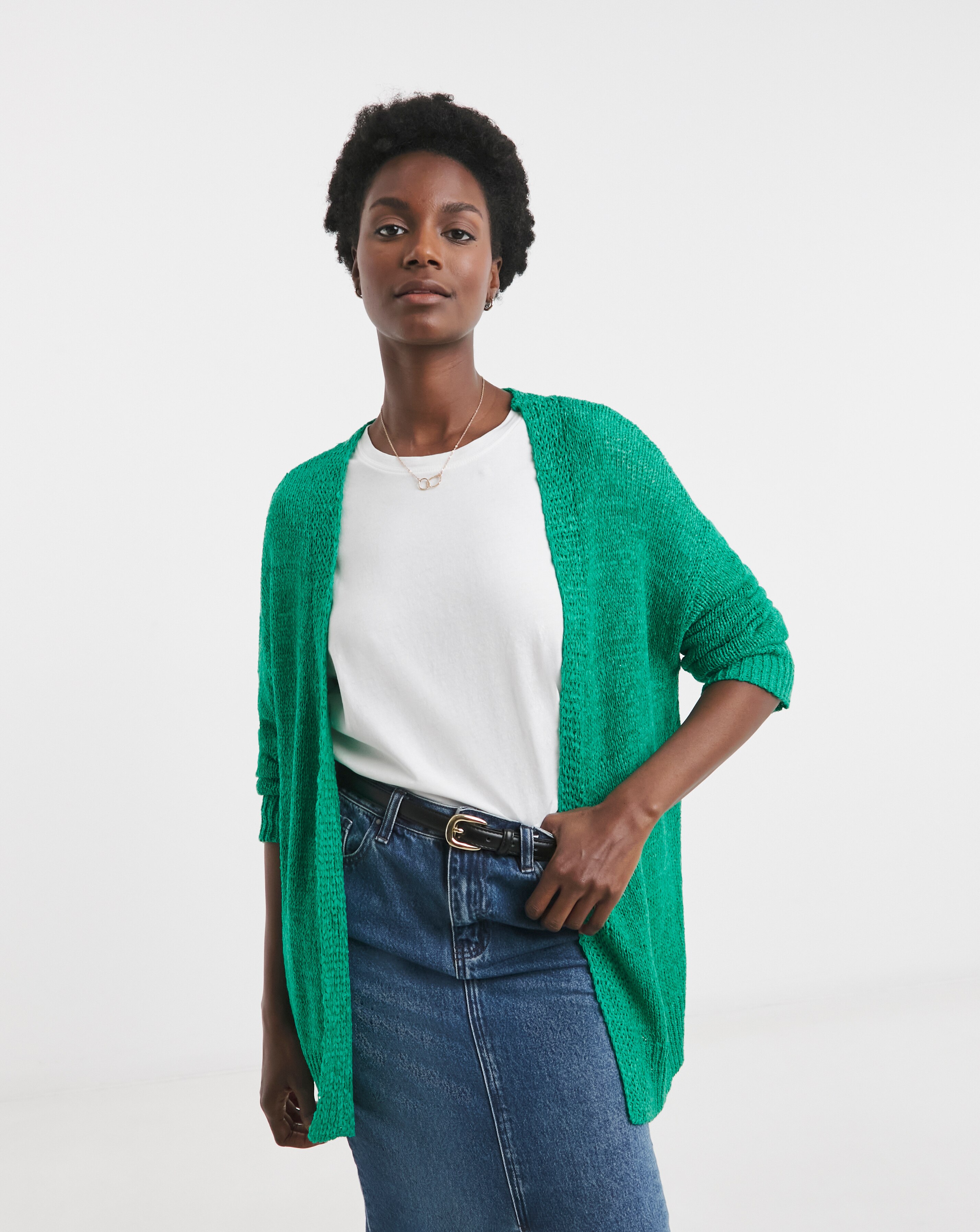 Green Edge To Edge Cardigan