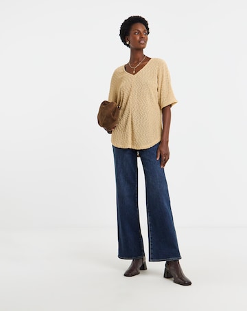 Boucle V-Neck Short Sleeve Top