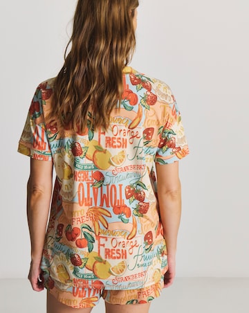 Figleaves Fruit V-Neck Pyjama Shorts Set