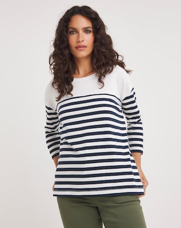 Stripe 3/4 Length Sleeve T-Shirt