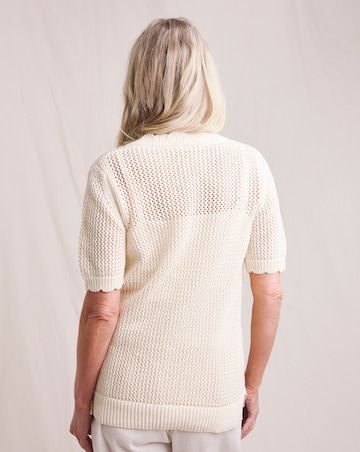 Julipa Crochet Pure Cotton Short Sleeve Jumper