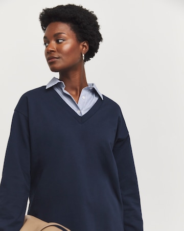 Navy Crew Neck 2 in 1 Sweatshirt