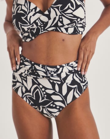 MAGISCULPT Medium Control Floral Twist Front High Waist Bikini Bottoms