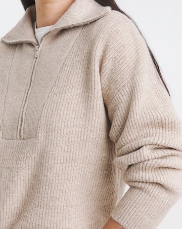 Oatmeal Half Zip Jumper