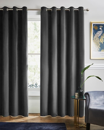 Velour Eyelet Curtains