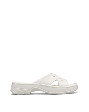 Crocs Chalk Classic Cross Over Slider Sandals