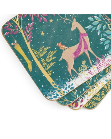 Sara Miller Woodland Tales Set of 4 Coasters