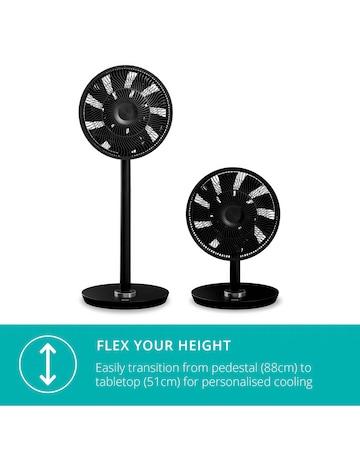 Duux Whisper Smart Matt Black Finish Portable Fan