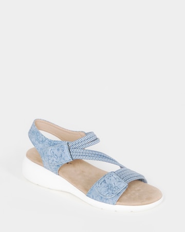 Cushion Walk Navy Printed Touch-Fasten Sandals - Wide Fit (E)