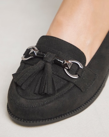 Simply Be Tampa Low Cut Tassel Loafers Wide E Fit
