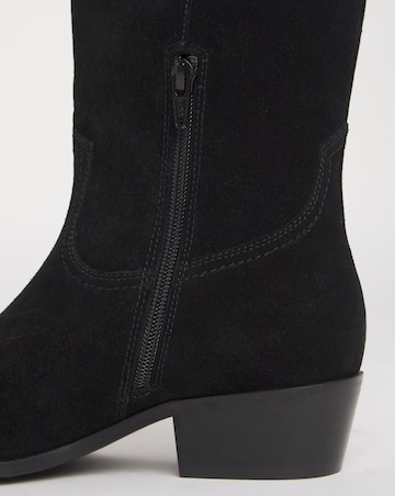 Bonnie Knee High Suede Western Boots - Wide Fit (E) & Curvy Calf