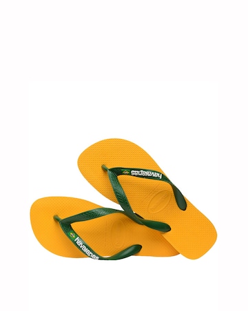 Havaianas Basil Logo Flip Flops - Yellow/Green
