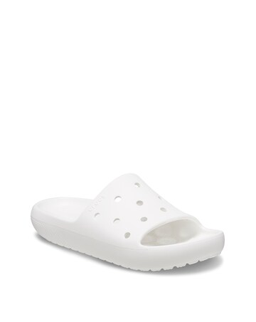 Crocs White Classic Slider Sandals -Standard Fit (D)