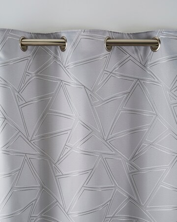 Metallic Yarn Geo Lined Eyelet Curtains