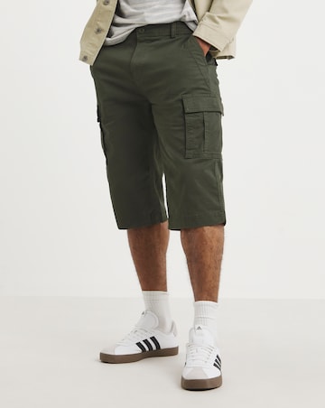 3/4 Length Cotton Stretch Cargo Short