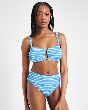 High Waist Stripe Bikini Bottoms