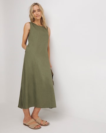 Linen Midi Shift Dress