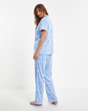 Joe Browns Fern Print Pyjama Set Cornflower Blue