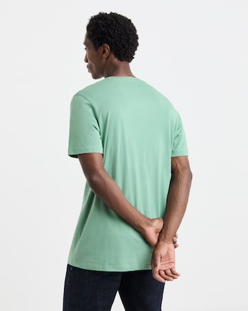 Pure Cotton Crew Neck T-shirt Long- Green