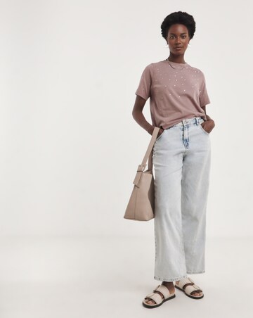 Acid Wash Diamante Short Sleeve T-Shirt