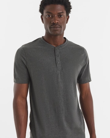 Short Sleeve Grandad T-Shirt Long Length- Burgundy