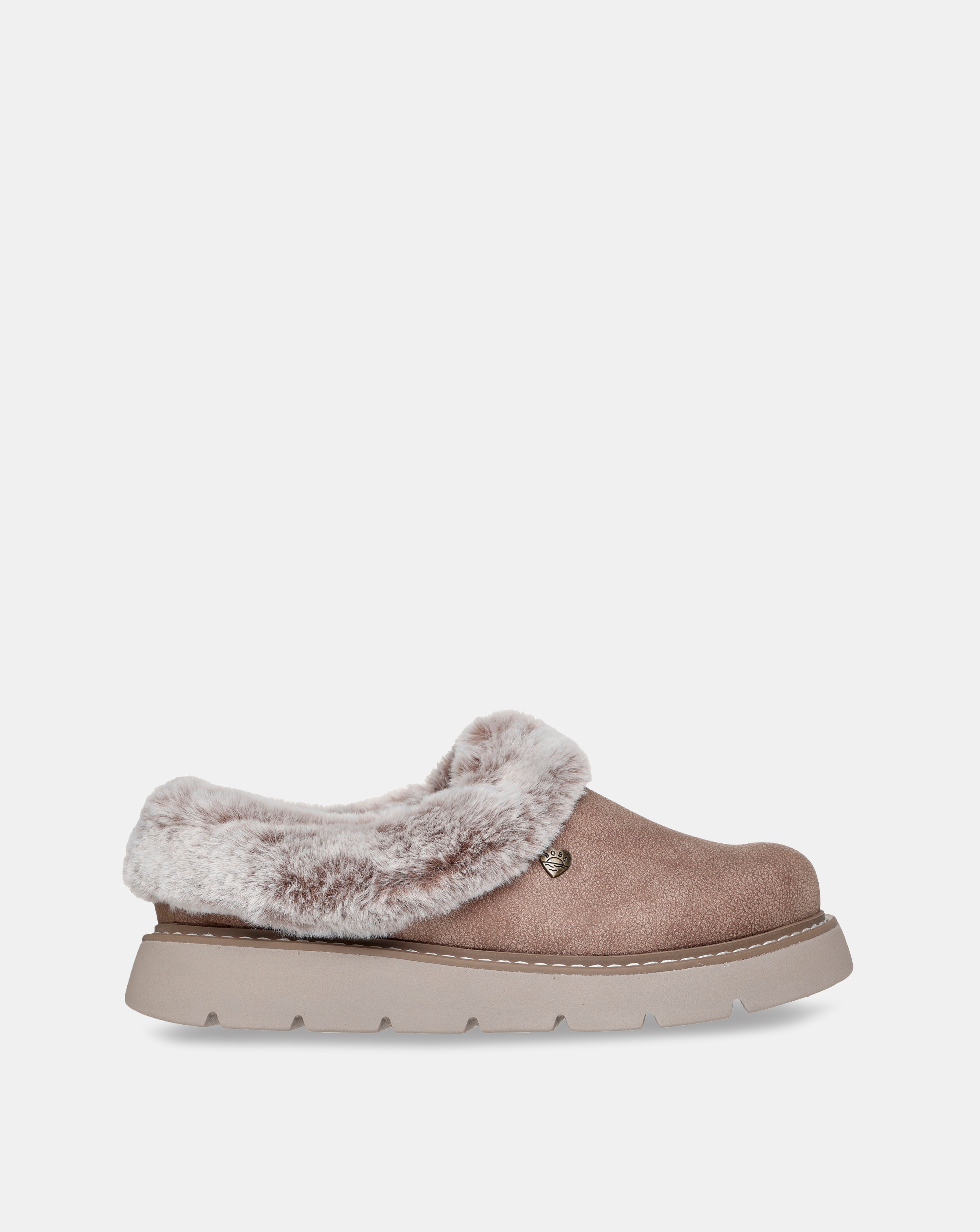 Skechers Keepsakes Lite Vegan Leather Slipper with Faux Fur