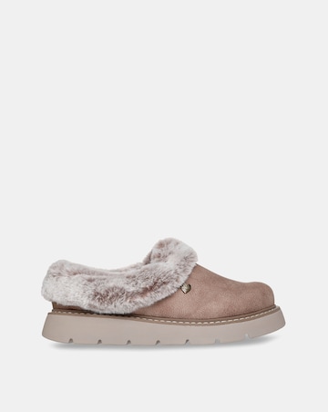 Skechers Keepsakes Lite Vegan Leather Slipper with Faux Fur - Standard Fit