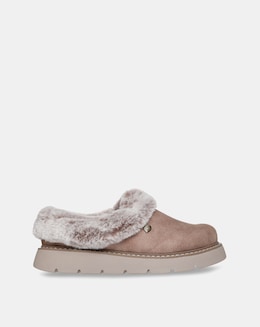 Skechers Keepsakes Lite Vegan Leather Slipper with Faux Fur - Standard Fit