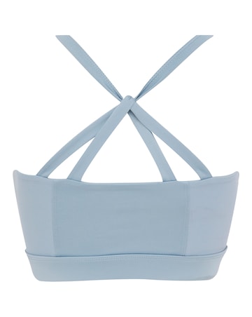 Blue Cross Back Crop Top